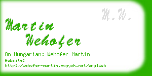 martin wehofer business card